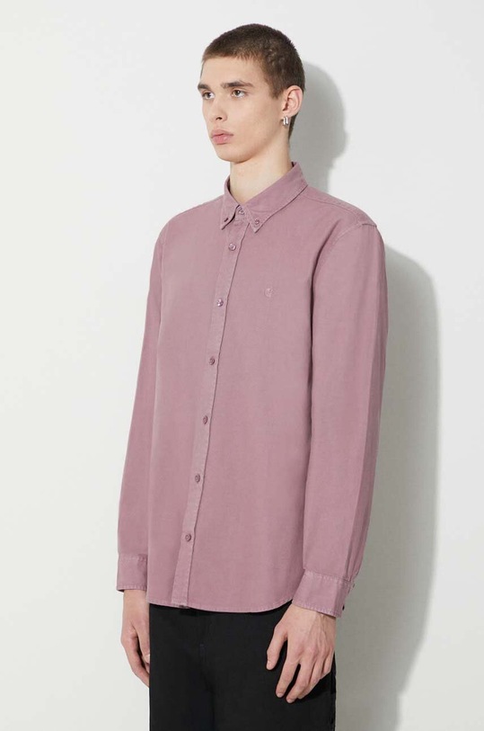 Carhartt WIP denim shirt Longsleeve Bolton Shirt pink I030238.1XFGD