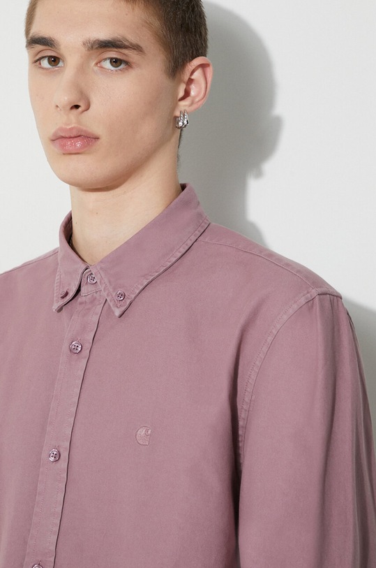 Carhartt WIP denim shirt Longsleeve Bolton Shirt I030238.1XFGD pink