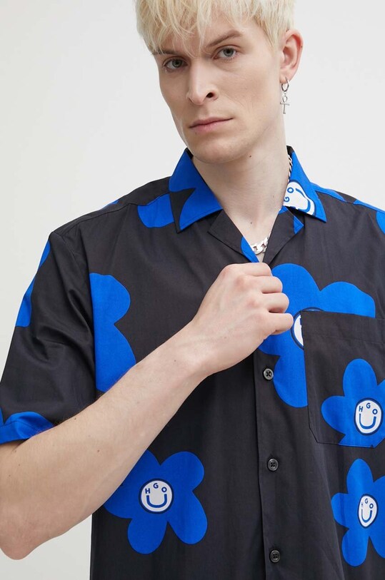 Hugo Blue camasa din bumbac cu modele negru 50513855