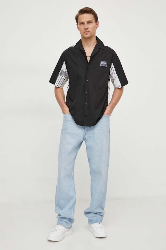 Oblečení Bavlněná košile Versace Jeans Couture 76GAL202.N0132 černá