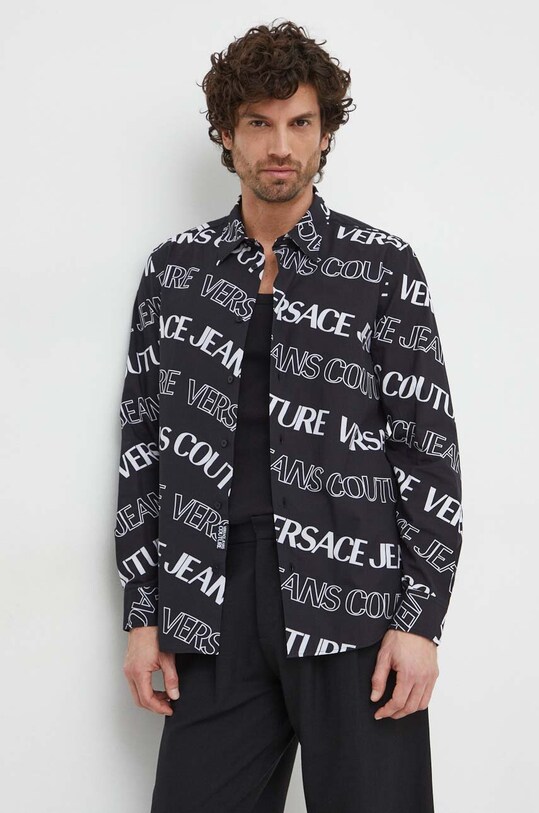 Бавовняна сорочка Versace Jeans Couture візерунок чорний 76GAL2R0.NS405