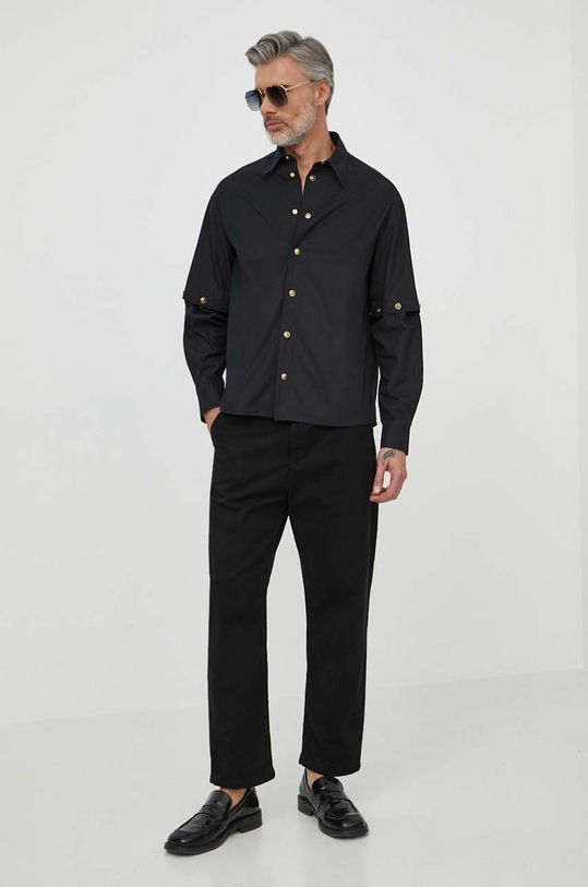 Versace Jeans Couture koszula bawełniana 76GALY06.CN010 czarny SS24