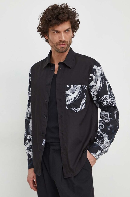 Versace Jeans Couture koszula bawełniana wzorzyste czarny 76GAL2R2.NS408