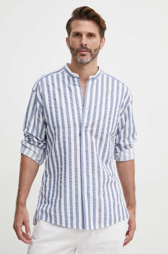 Košile BOSS hladký modrá 50513768