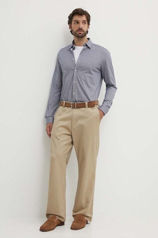 Памучна риза BOSS 50513781 тъмносин SS24