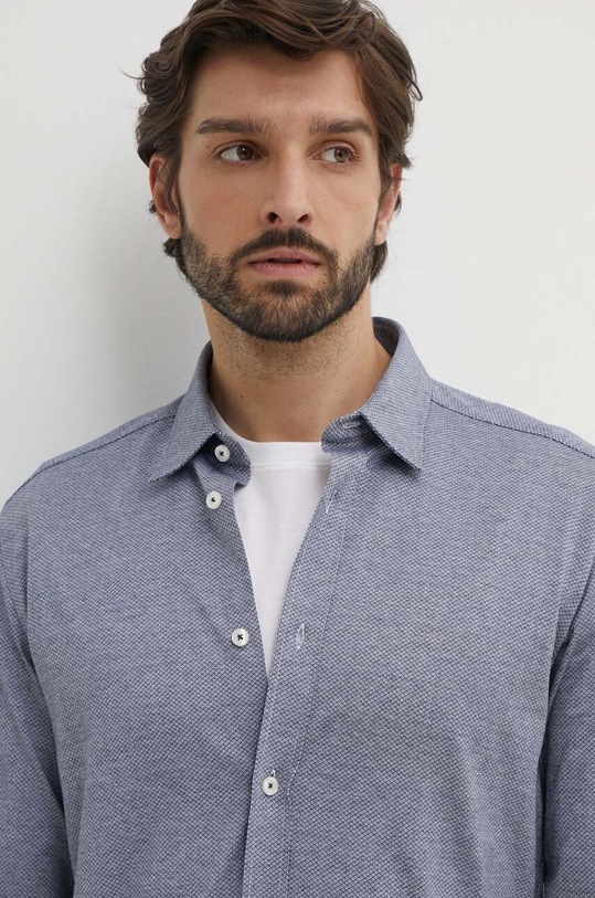 Памучна риза BOSS тъмносин 50513781