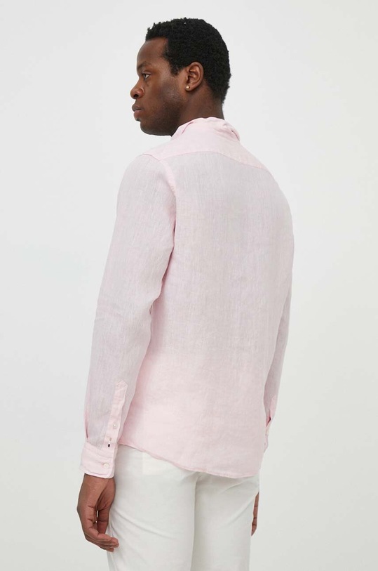 BOSS koszula lniana różowy 50513849