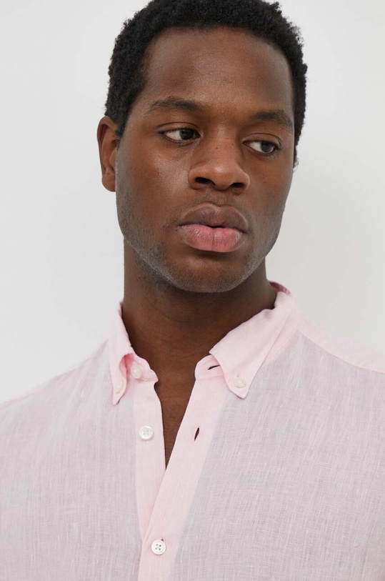 BOSS koszula lniana 50513849 różowy