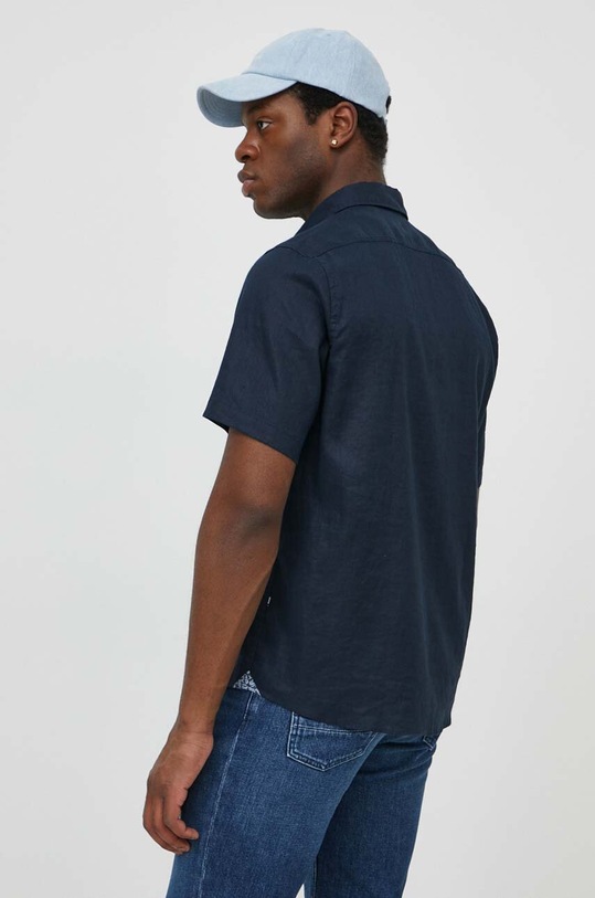 Ρούχα Πουκάμισο από λινό BOSS 50515156 σκούρο μπλε