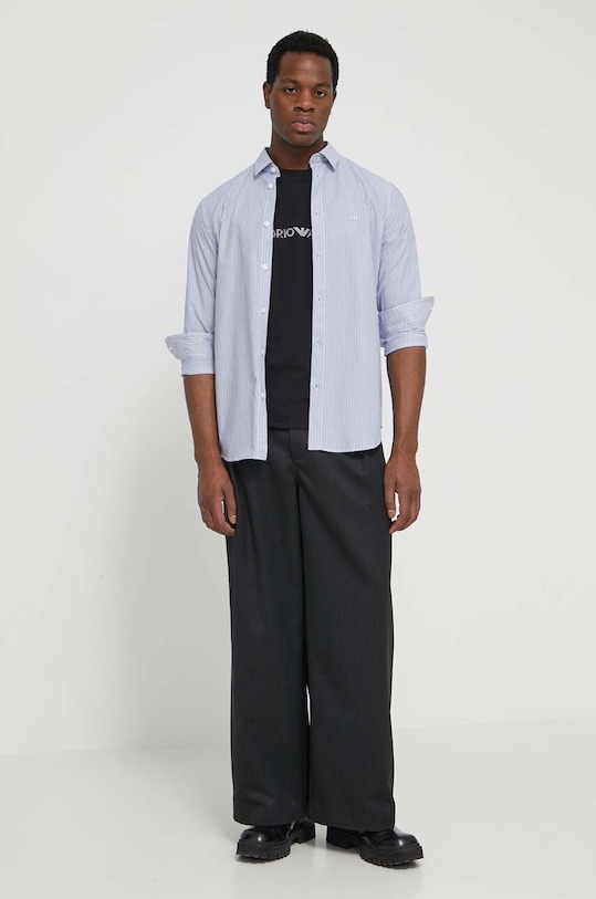 Oblečení Bavlněná košile Armani Exchange 3DZC16.ZN4SZ námořnická modř