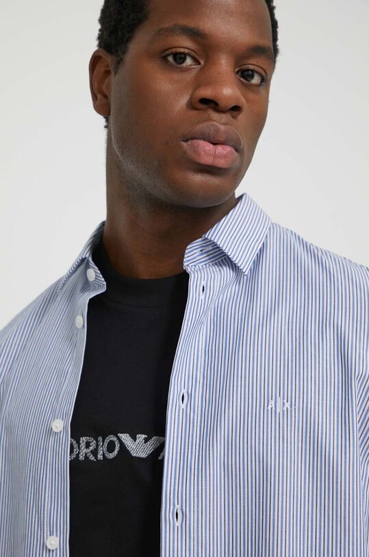 Bavlněná košile Armani Exchange 3DZC16.ZN4SZ námořnická modř