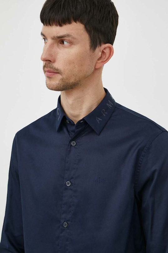 Armani Exchange koszula bawełniana regular granatowy 3DZC36.ZNAUZ