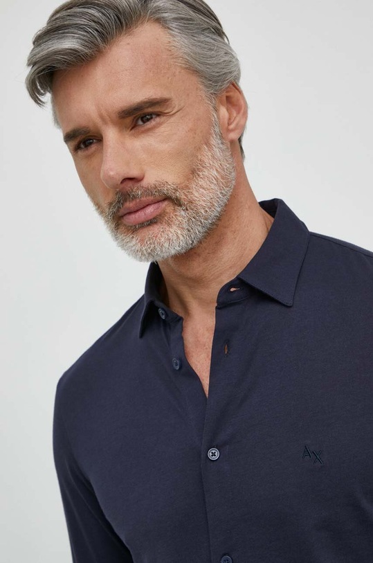 Bavlněná košile Armani Exchange 3DZCHQ.ZJ8EZ námořnická modř
