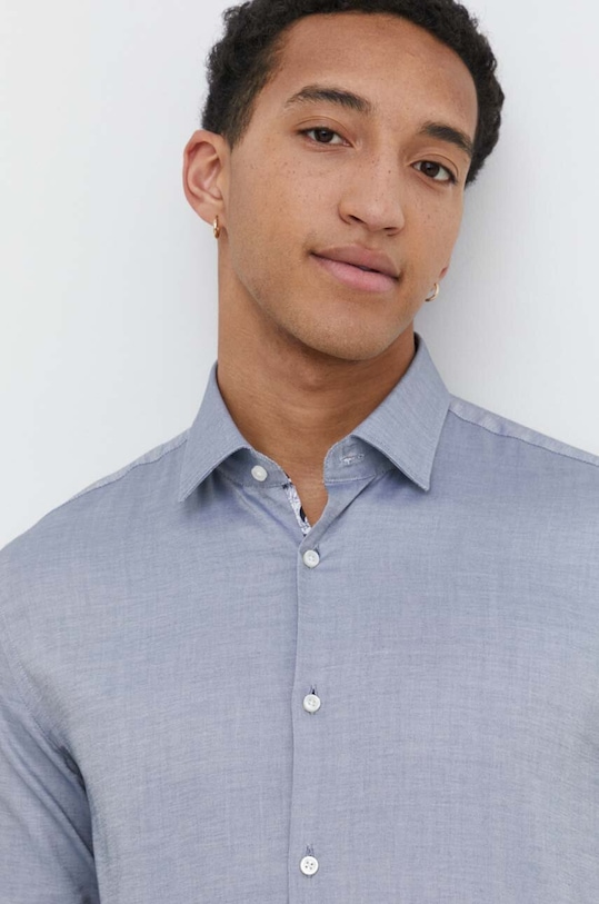 HUGO koszula bawełniana bawełna szary 50513916