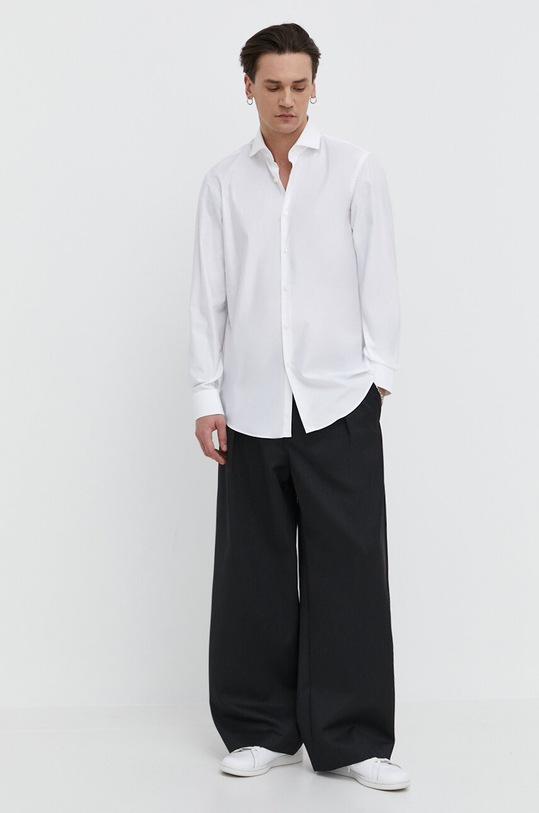 Bavlnená košeľa HUGO slim biela 50513931