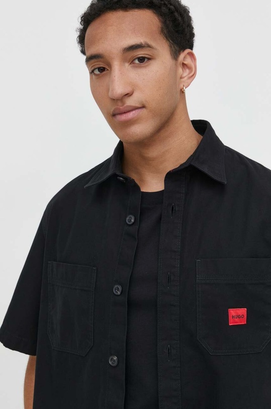 Bavlněná košile HUGO černá 50495912