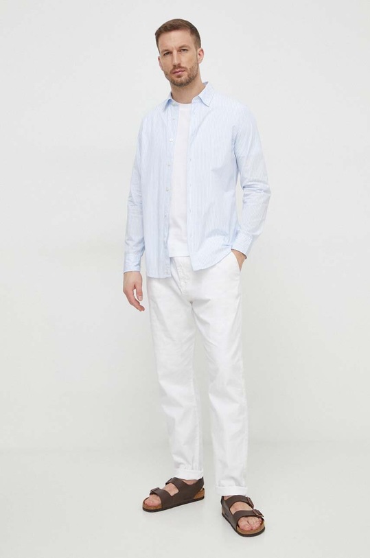 United Colors of Benetton koszula bawełniana 5WHT5QKN8 niebieski SS24