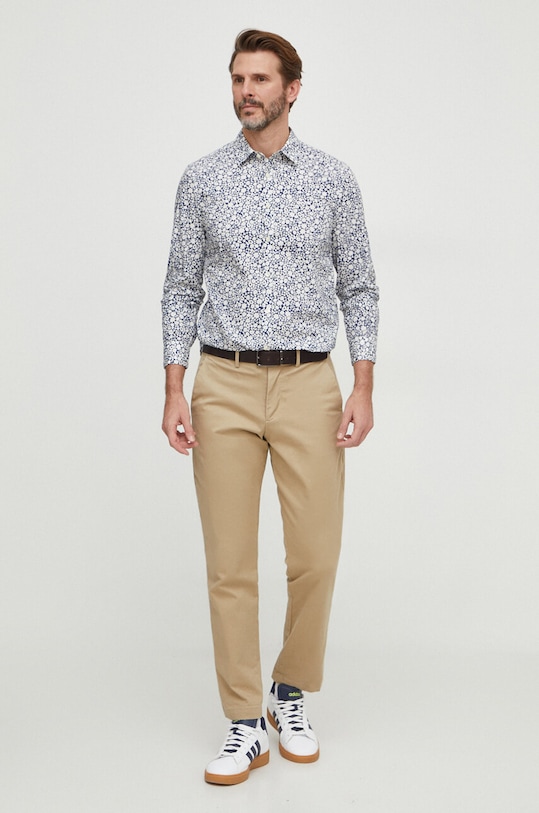 Odjeća Pamučna košulja United Colors of Benetton 58Z2UQ00W mornarsko plava