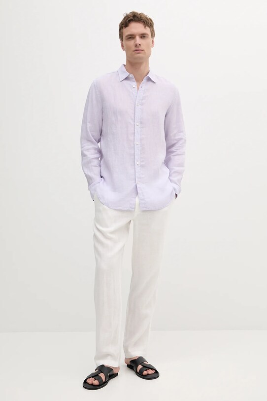 Ленена риза United Colors of Benetton 5BKU5QJG8 виолетов AA00
