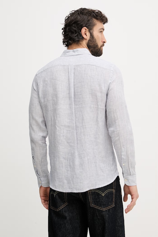 Odjeća United Colors of Benetton košulja za muškarce od lana 5BKU5QJG8 plava