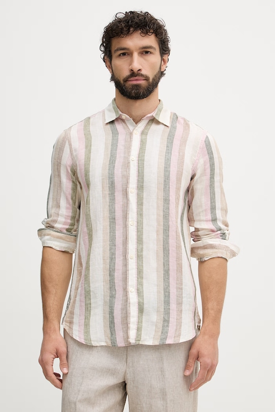 United Colors of Benetton férfi vászon ing len rózsaszín 5BKU5QJG8