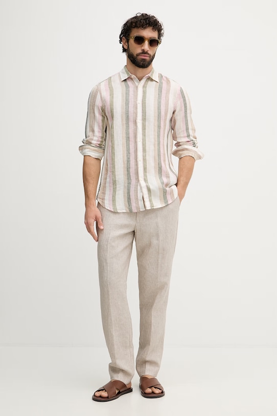 United Colors of Benetton férfi vászon ing 5BKU5QJG8 rózsaszín AA00