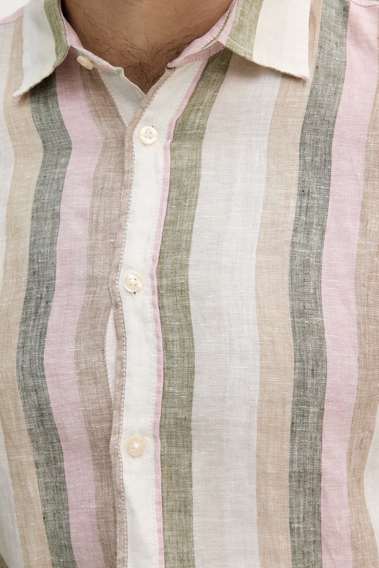 United Colors of Benetton cămașă pentru bărbați de in 5BKU5QJG8 roz