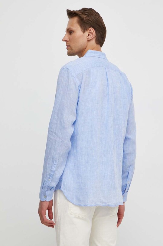 Одяг Сорочка з льону United Colors of Benetton 5BKU5QJG8 блакитний