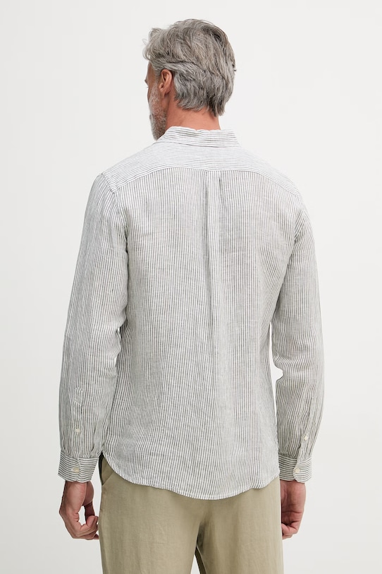 Одяг United Colors of Benetton сорочка чоловіча лляна 5BKU5QJG8 зелений