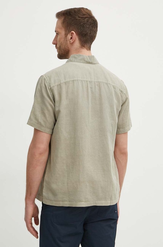 Сорочка з льону United Colors of Benetton зелений 55B6UQ03H