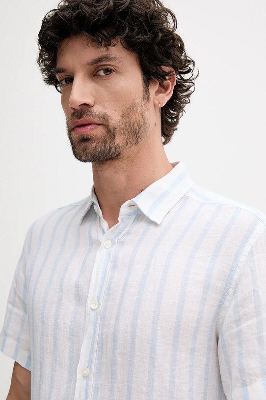 Ľanová košeľa United Colors of Benetton biela 5BKU5QJH8