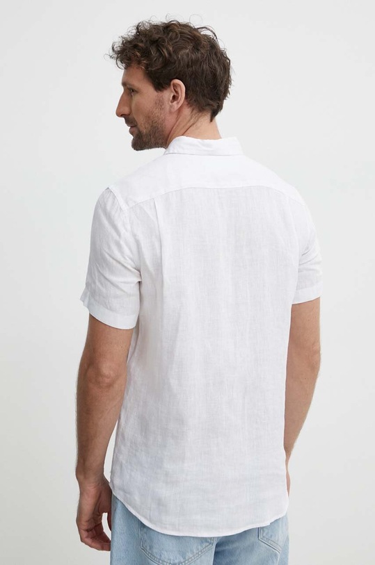 Lněná košile United Colors of Benetton bílá 5BKU5QJH8