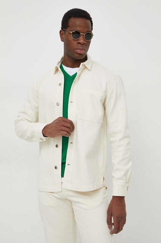 United Colors of Benetton camasa jeans lung bej 5UYYUQ03O