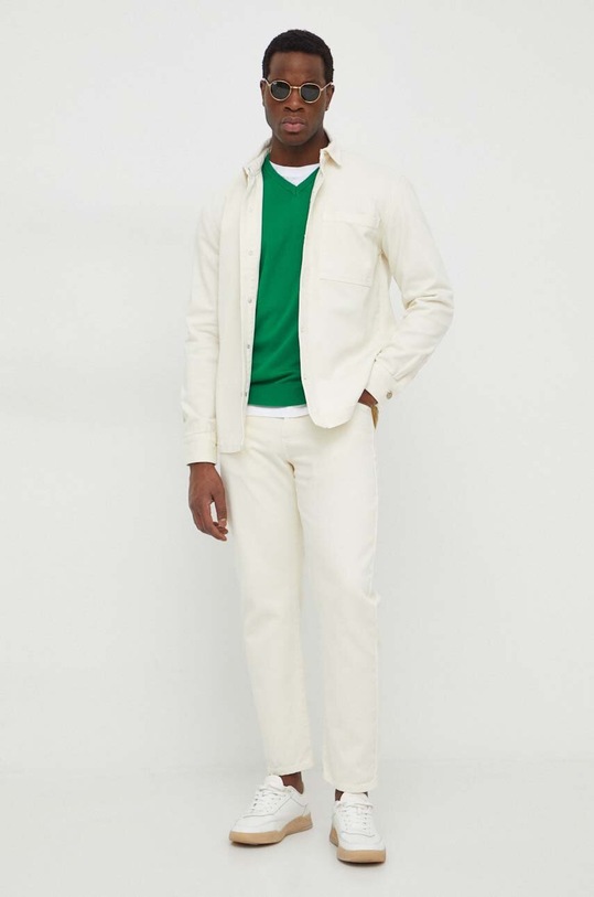 United Colors of Benetton camasa jeans 5UYYUQ03O bej SS24