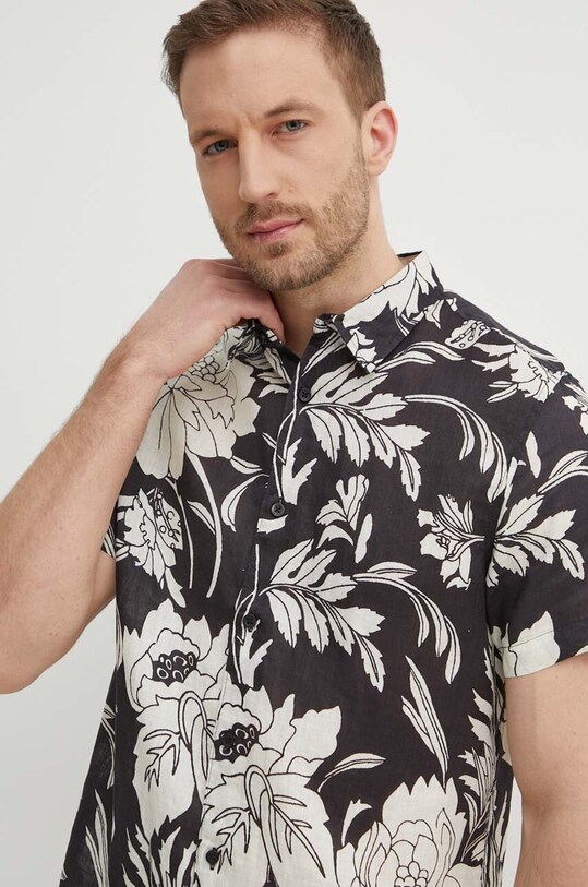 Сорочка з льону Guess ISLAND M4GH70.WERX0 чорний