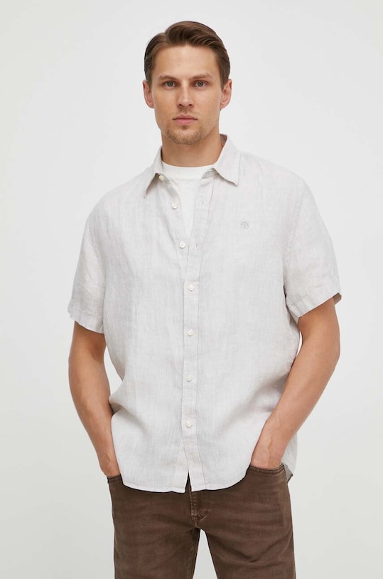 Lněná košile North Sails len béžová 664302