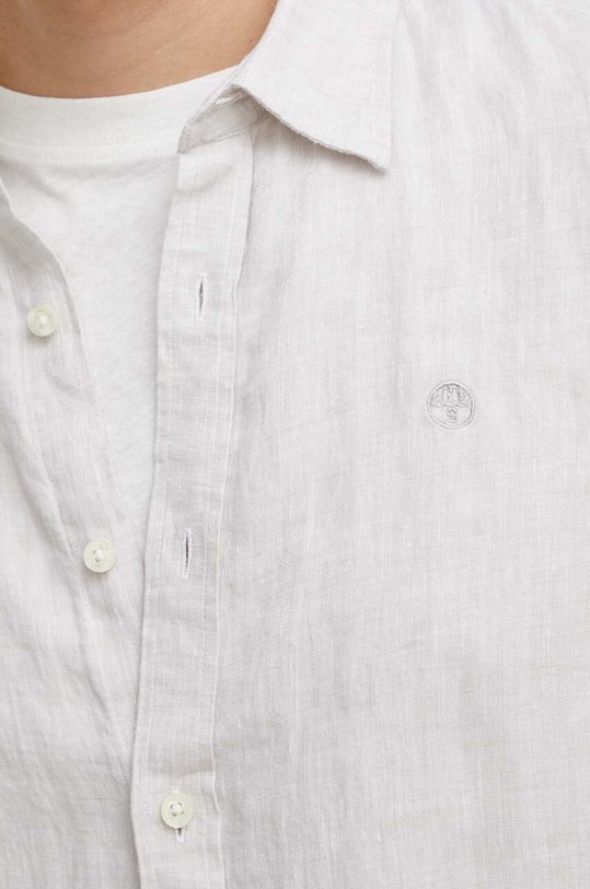 Lněná košile North Sails 664302 béžová