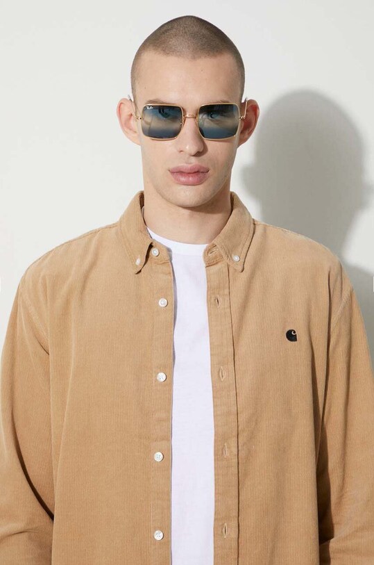 Carhartt WIP corduroy shirt Longsleeve Madison Fine Cord Shirt I030580.1ZWXX beige