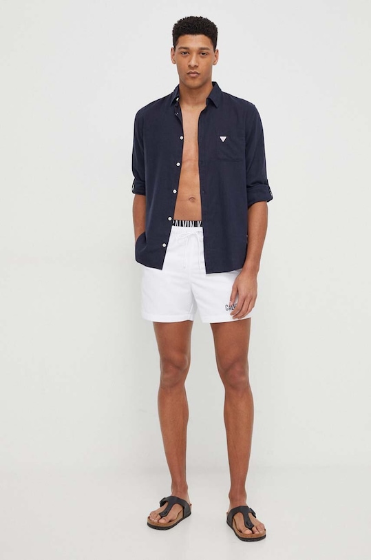 Guess koszula lniana F4GH00.WG3L0 granatowy SS25