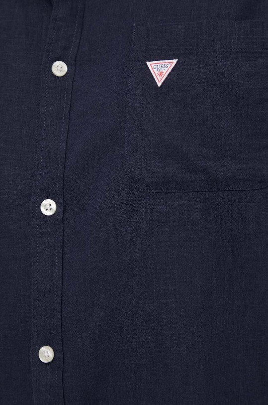 Guess koszula lniana F4GH00.WG3L0 granatowy