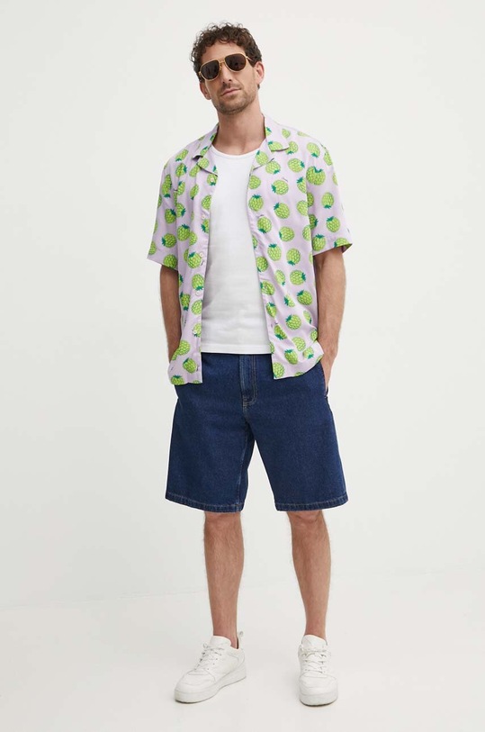 Πουκάμισο United Colors of Benetton 5XRBUQ047 μωβ SS24