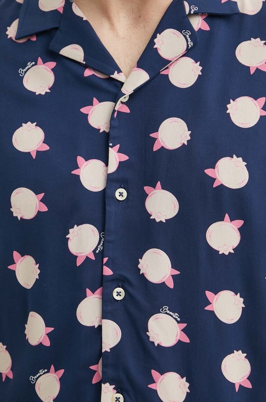 Košulja United Colors of Benetton 5XRBUQ047 mornarsko plava