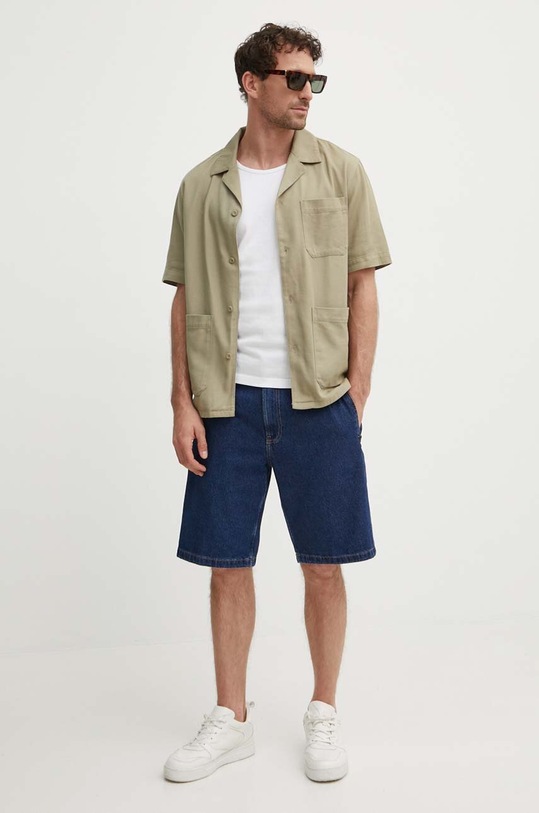 Πουκάμισο United Colors of Benetton 58TYUQ046 πράσινο SS24