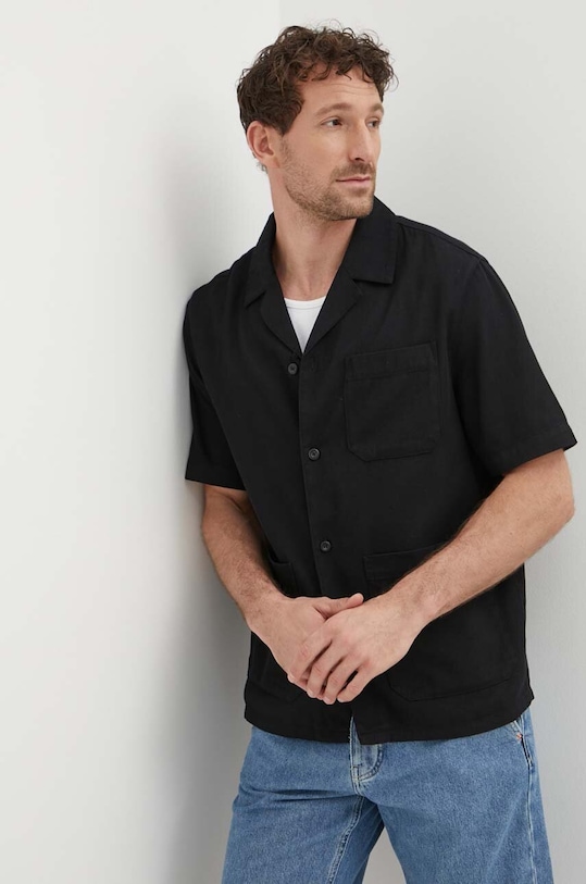 Сорочка United Colors of Benetton casual чорний 58TYUQ046