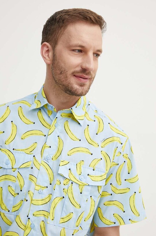 United Colors of Benetton koszula bawełniana niebieski 58Z2UQ044