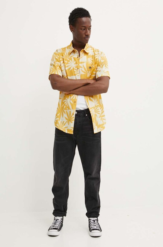 Bavlněná košile Quiksilver AQYWT03314 žlutá SS24