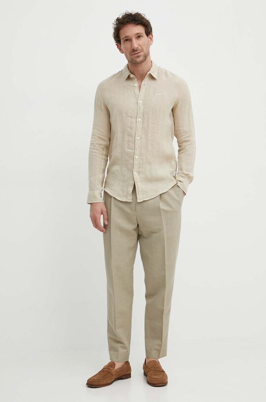 Abbigliamento Pepe Jeans camicia di lino PAYTTON PM308523 beige