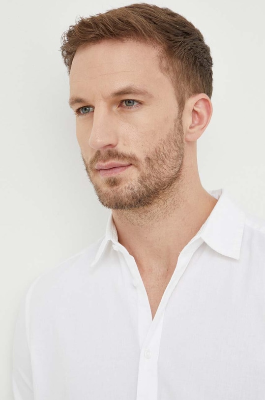 Bavlněná košile Sisley 5HHLSQ031 bílá SS24