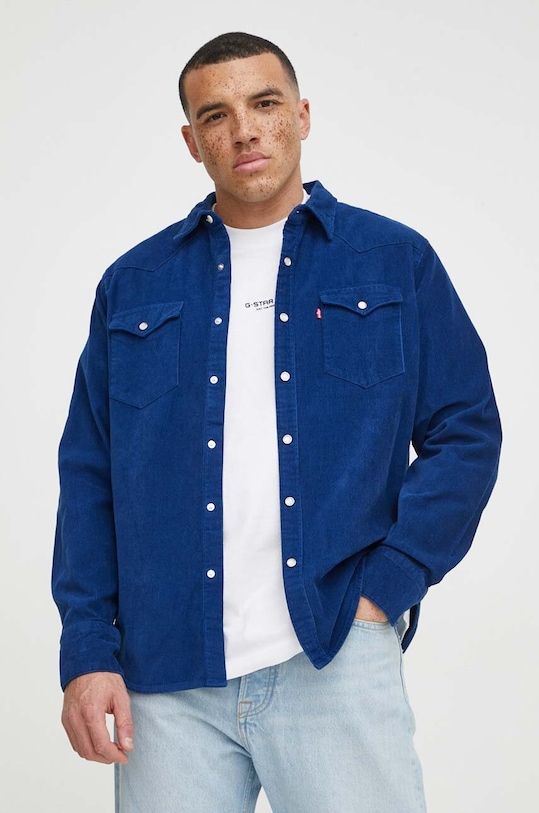 Levi's koszula bawełniana bawełna granatowy 85744