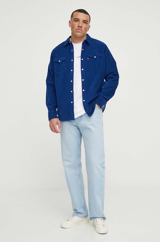 Odzież Levi's koszula bawełniana 85744 granatowy